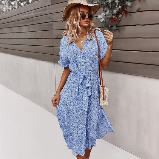Robe décontractée en coton femme | Jupe mi-longue - LuxeStyle