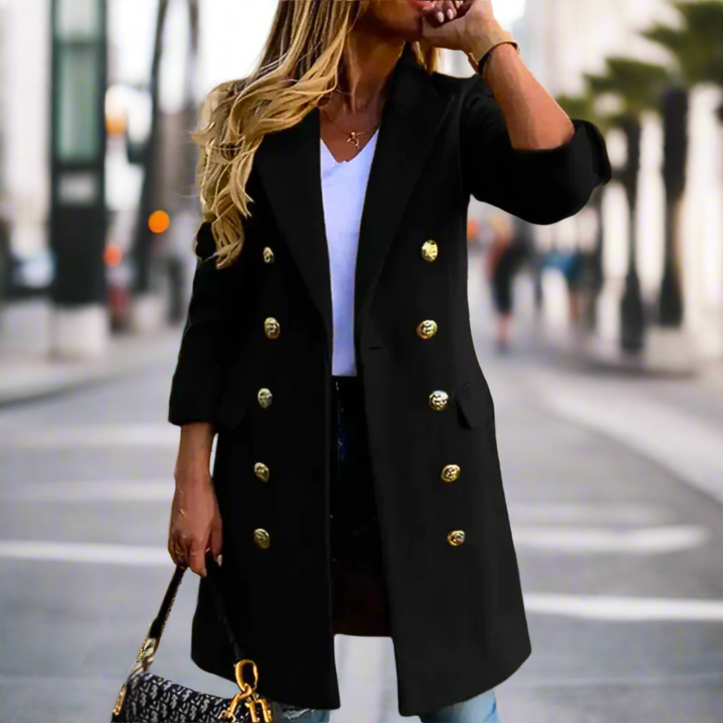 Manteau femme tendance avec fermeture boutons chic - LuxeStyle