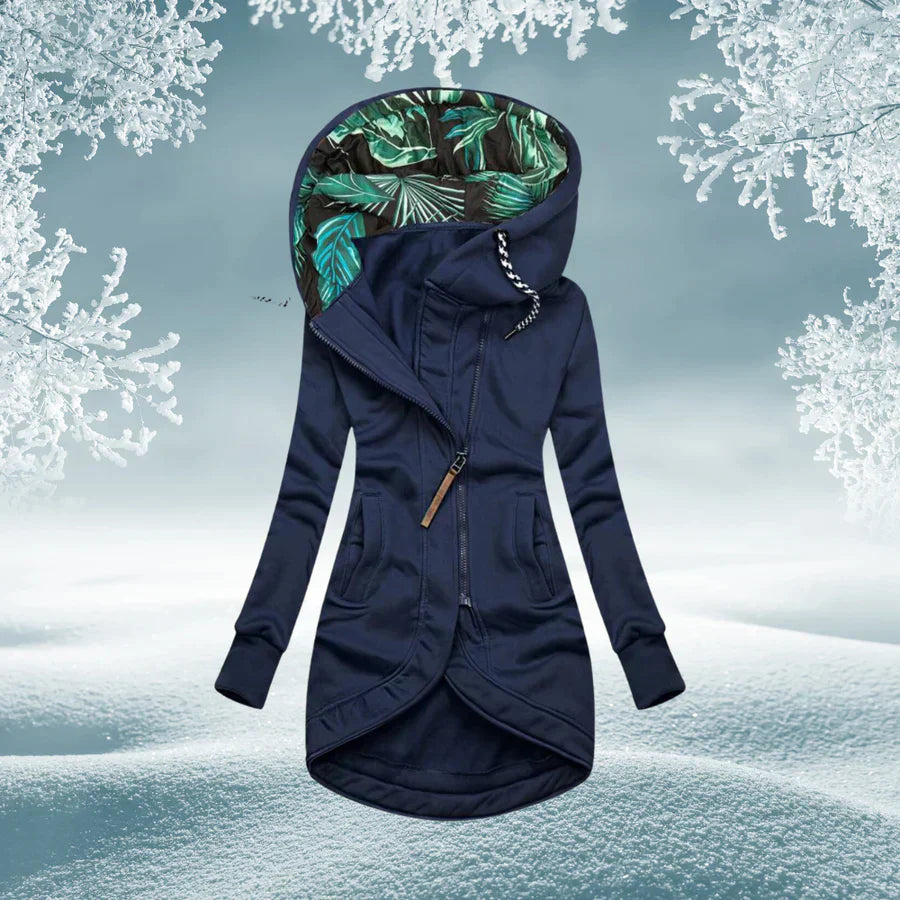 Doudoune Femme Hiver Élégante avec Capuche et Manches Longues
