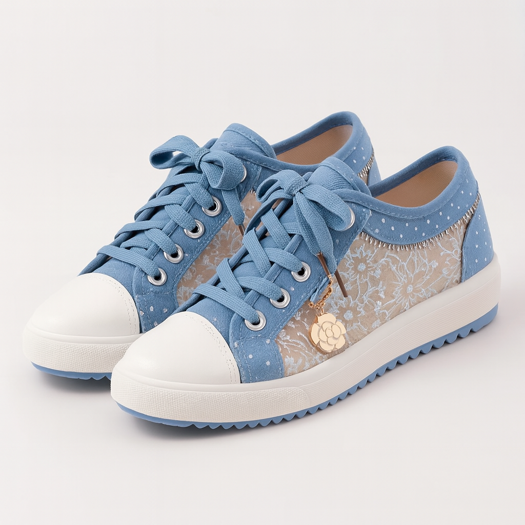 Chaussures Femmes Décontractées Bleu Clair Bout Arrondi - LuxeStyle