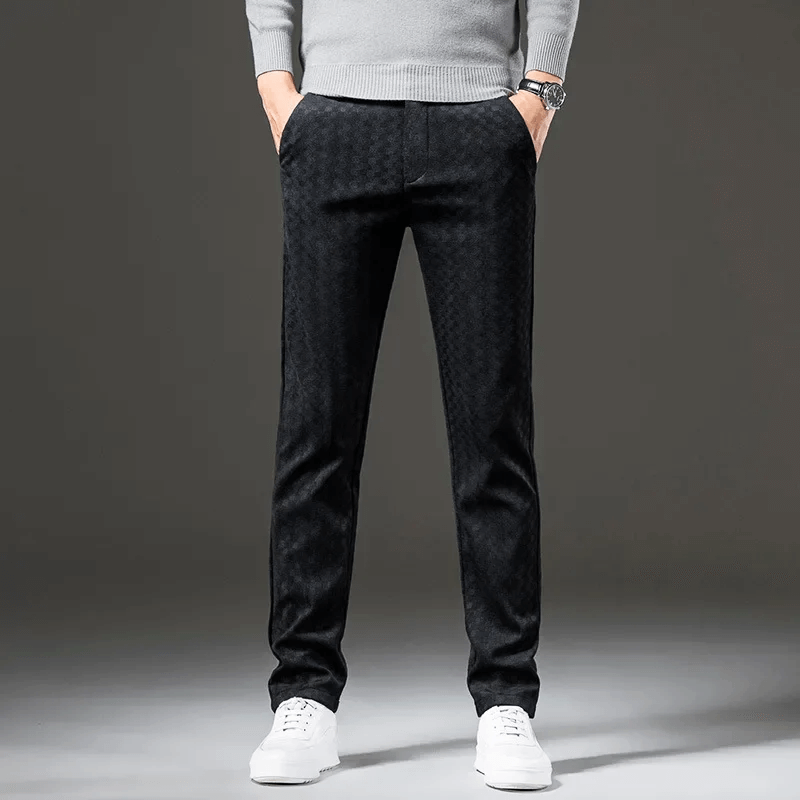 Pantalon Carreau Classique Taille Élevée Homme
