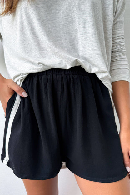 Short Décontracté Femme – Short Lin Été Confort avec Ceinture Élastique