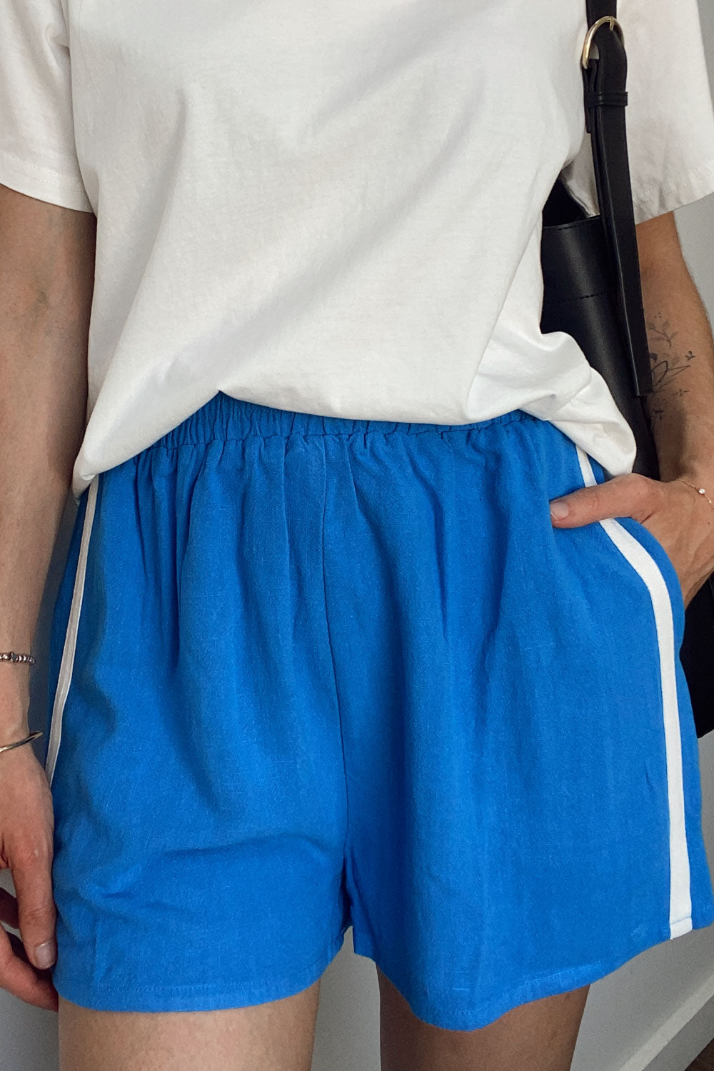 Short Décontracté Femme – Short Lin Été Confort avec Ceinture Élastique