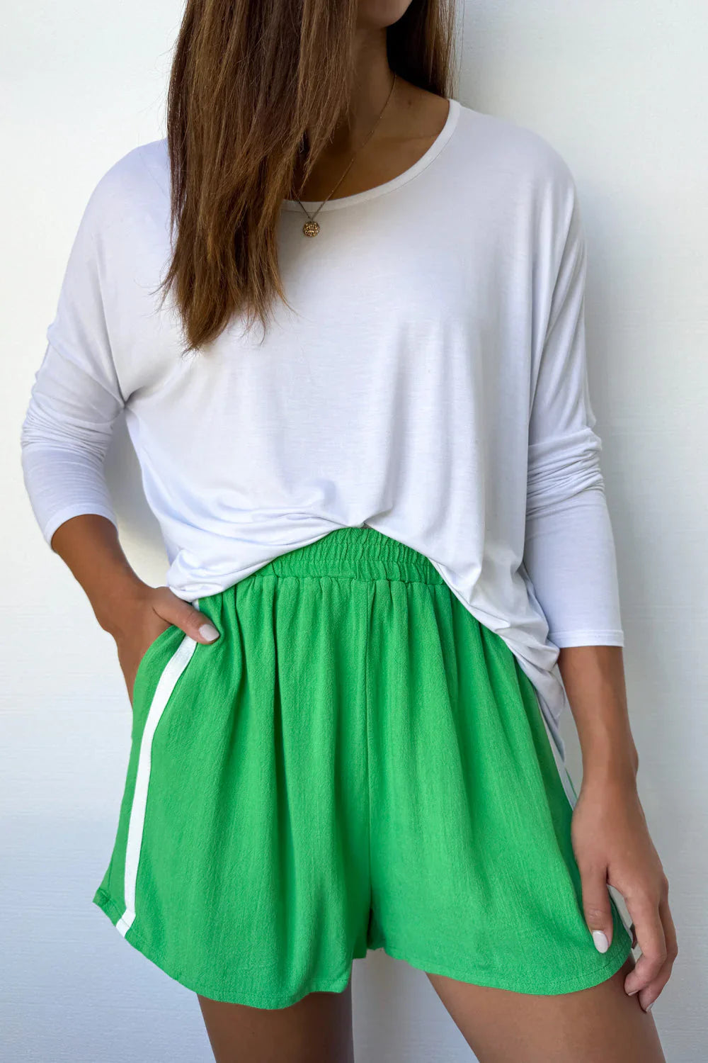 Short Décontracté Femme – Short Lin Été Confort avec Ceinture Élastique