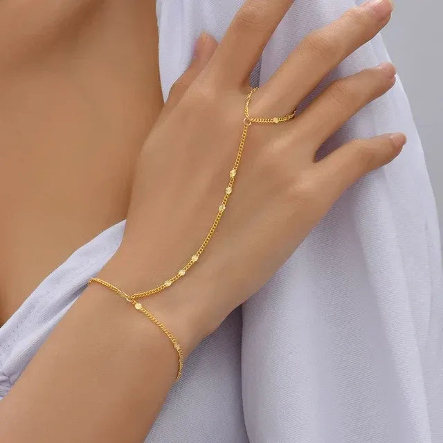 Bijoux Élégants pour Femme - Chaînes et Bracelet en Métal Precieux