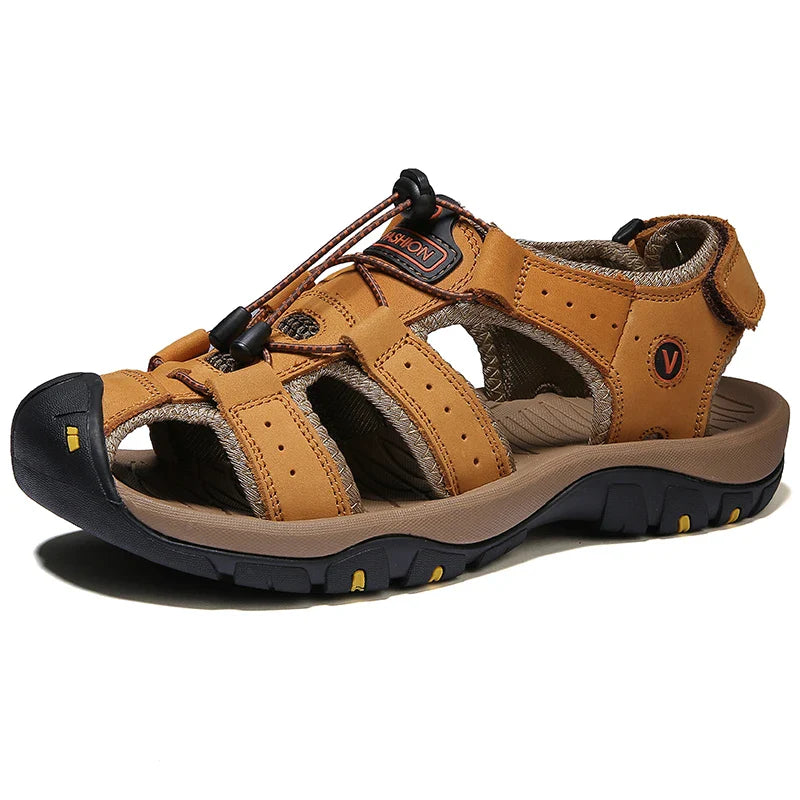StrideMax™ – Sandales Homme en Cuir Élégantes et Confortables pour Été