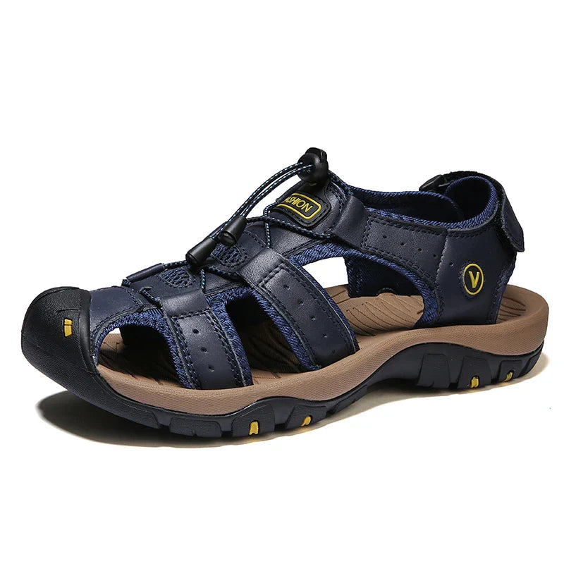 StrideMax™ – Sandales Homme en Cuir Élégantes et Confortables pour Été