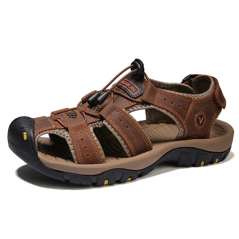StrideMax™ – Sandales Homme en Cuir Élégantes et Confortables pour Été