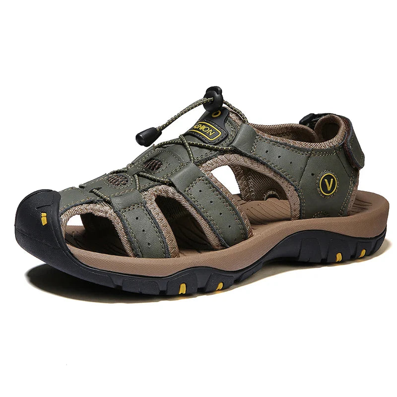 StrideMax™ – Sandales Homme en Cuir Élégantes et Confortables pour Été