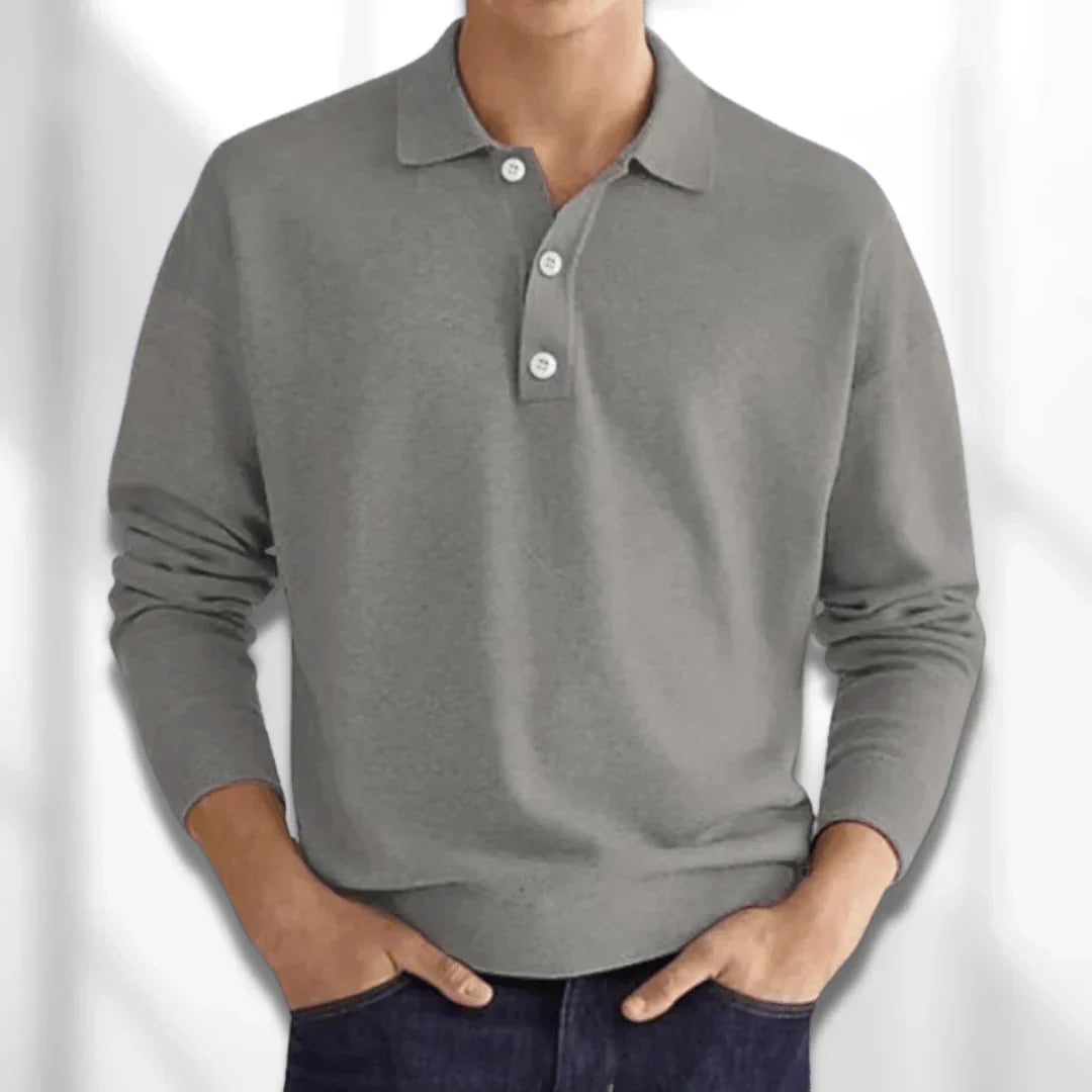 Polo Décontracté En Tricot Pour Homme | Manches Longues