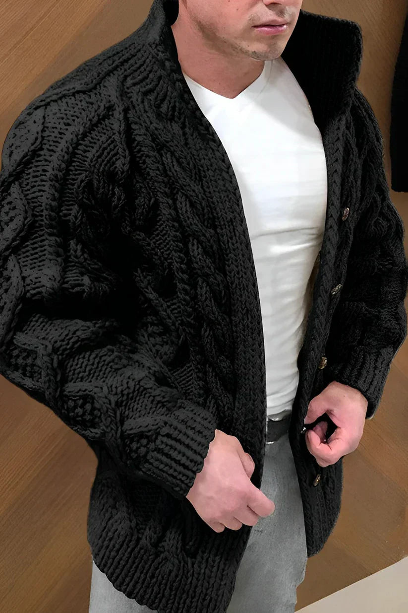 Gilet Homme Tricot Câble Élégant Oversize