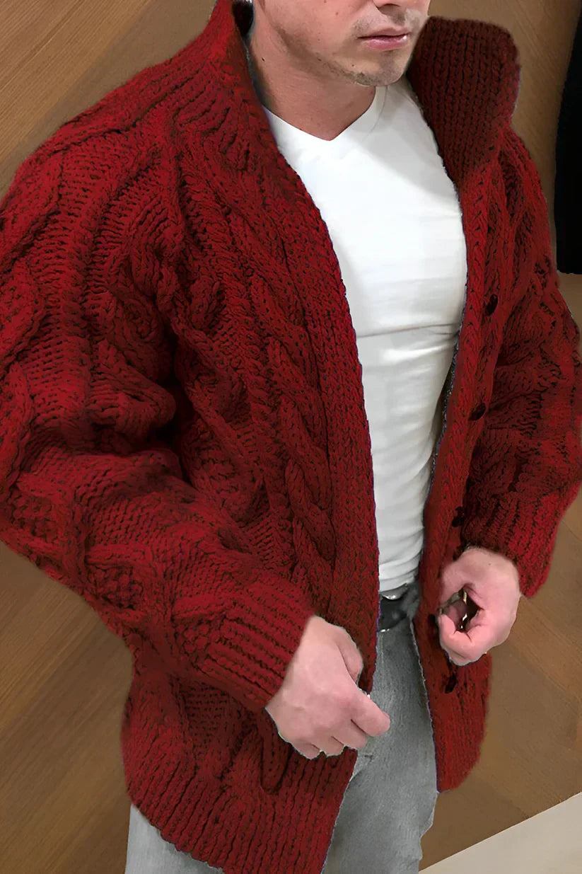 Gilet Homme Tricot Câble Élégant Oversize