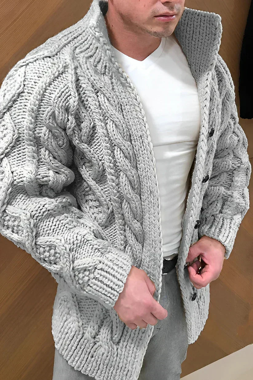 Gilet Homme Tricot Câble Élégant Oversize
