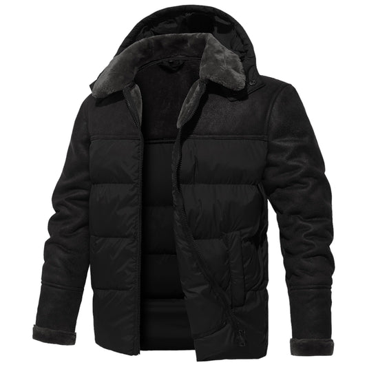 Parka Hiver Élégant avec Capuche Détachable pour Homme - LuxeStyle