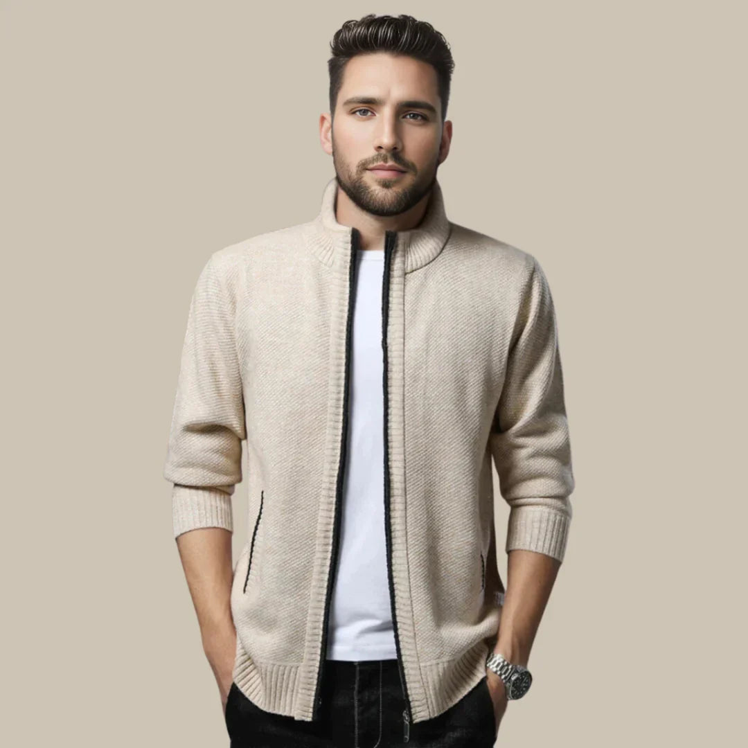 Veste tendance zippée col montant élégant - LuxeStyle