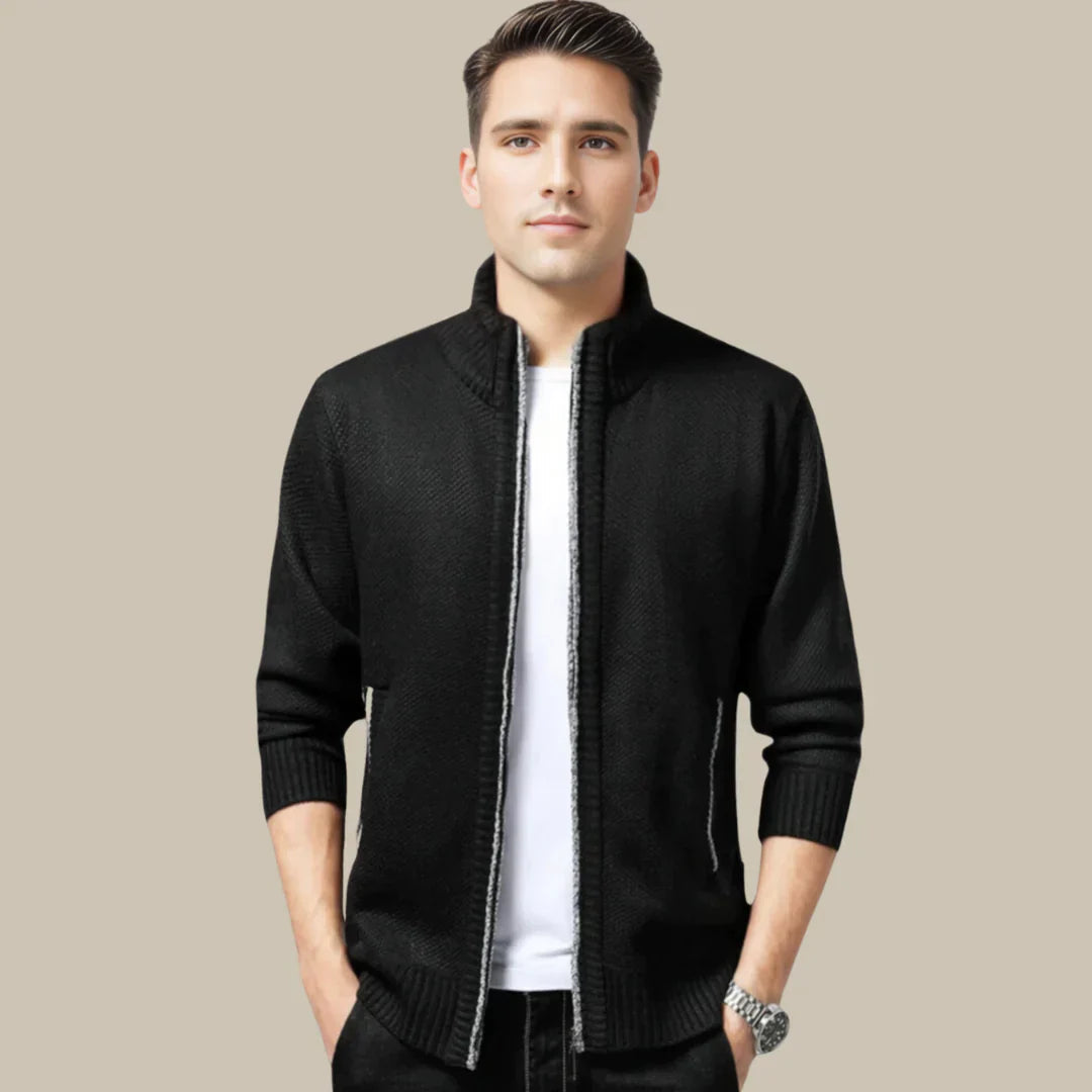 Veste tendance zippée col montant élégant