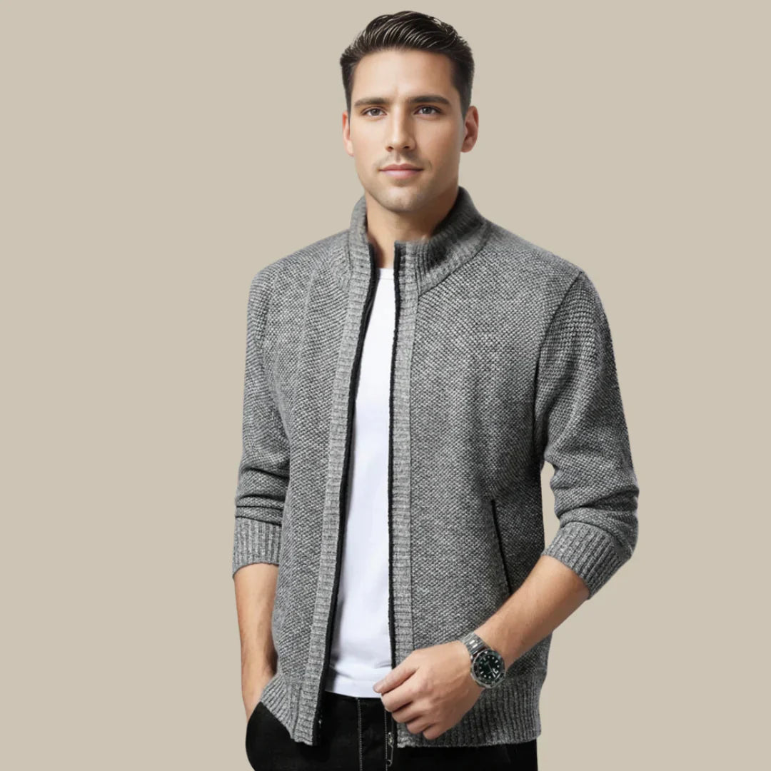 Veste tendance zippée col montant élégant