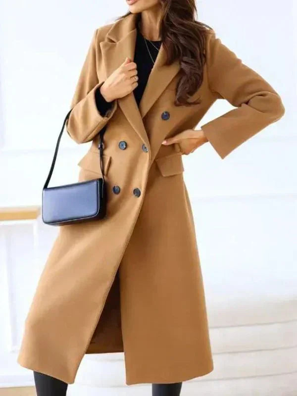 Manteau Femme Élégant Long Manches Complètes pour Hiver