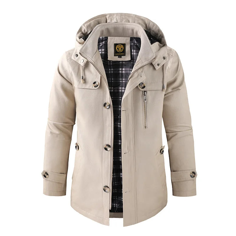Veste Hivernale Équipée de Capuche et Fermeture Éclair pour Homme - LuxeStyle