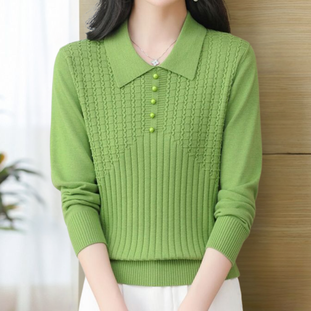 ELITSA - Pull Tricoté Uni Élégant pour Femmes