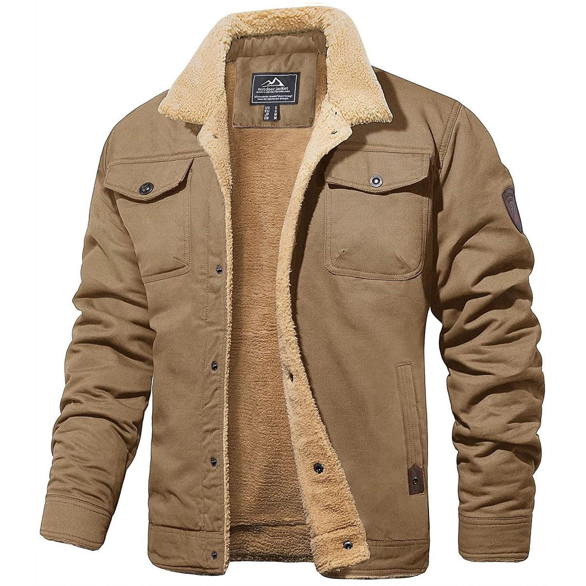 Veste Homme Hivernale Fourrée Noire Élégante