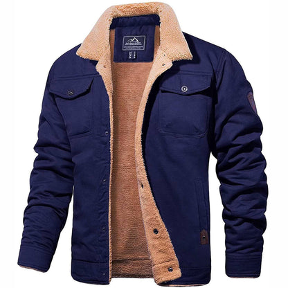 Veste Homme Hivernale Fourrée Noire Élégante