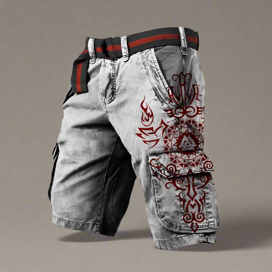 Short Jean Gris Rouge Original Homme - LuxeStyle