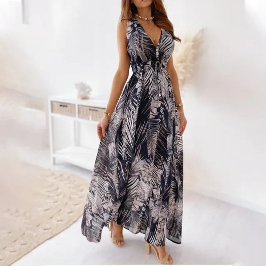 Robe Longue Élégante Fleurs pour Femme - LuxeStyle