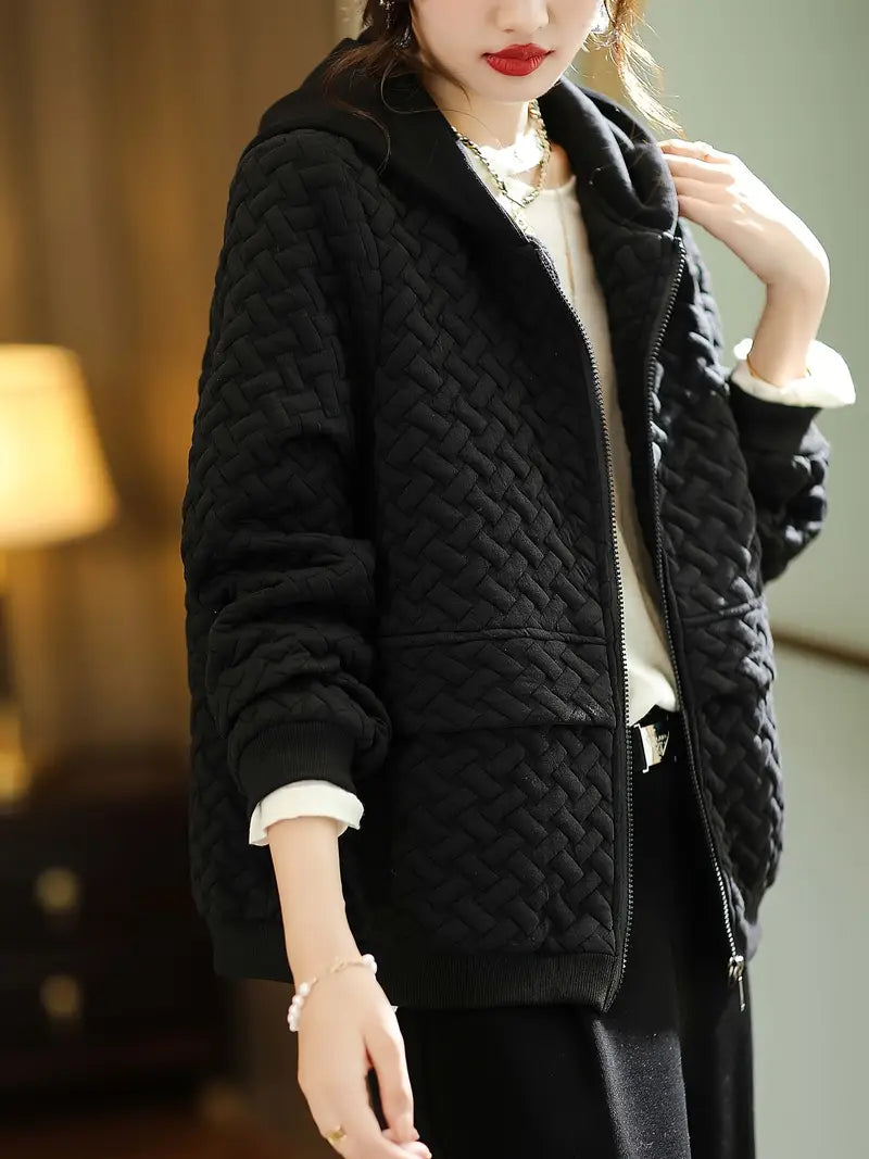 Veste En Maille Élégante avec Capuche pour Femme