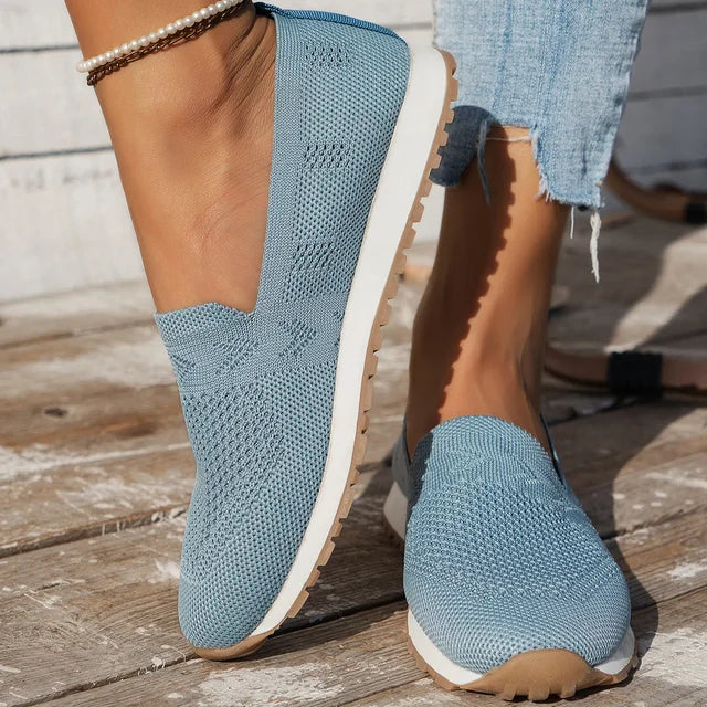 Chaussures femmes décontractées en dentelle beige