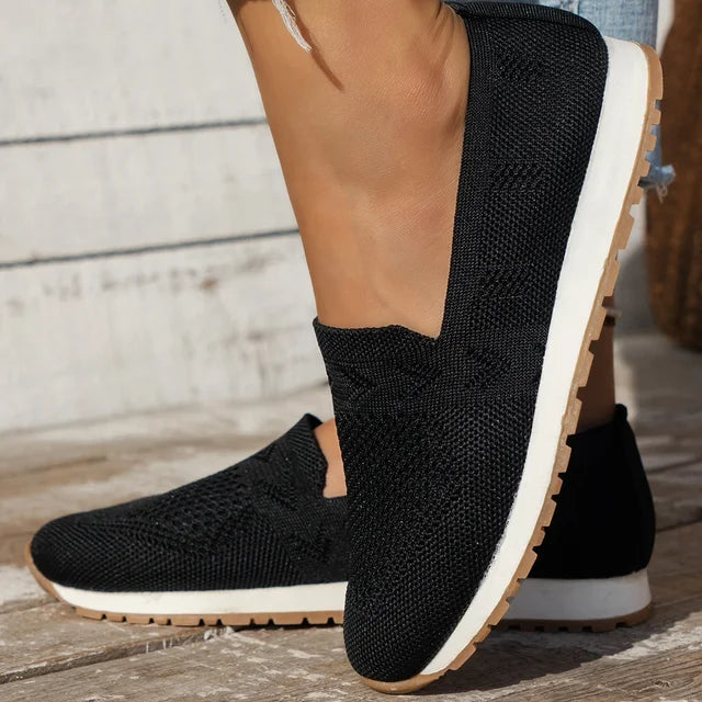 Chaussures femmes décontractées en dentelle beige