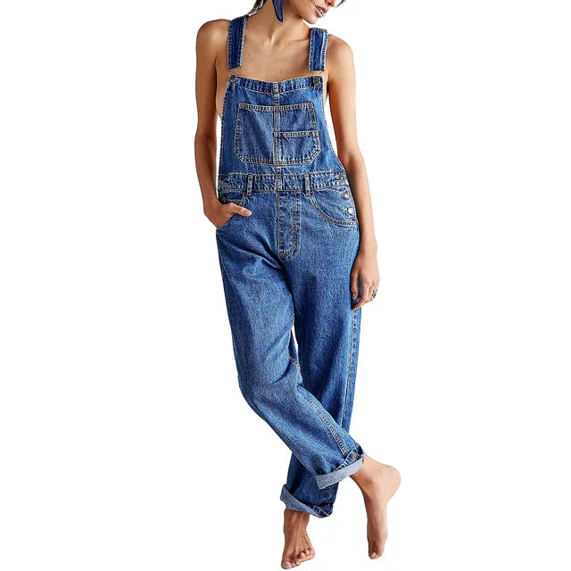 Salopette Jean Femme Décontractée Avec Poches - LuxeStyle