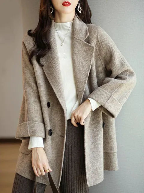 Manteau Femme Hiver Élégant avec Fermeture à Boutons