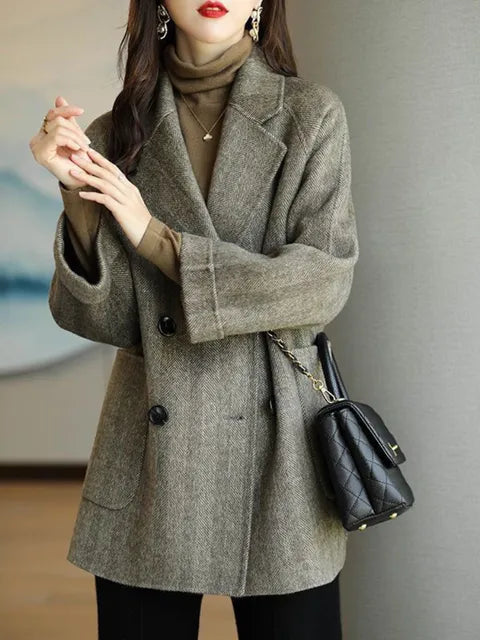 Manteau Femme Hiver Élégant avec Fermeture à Boutons - LuxeStyle