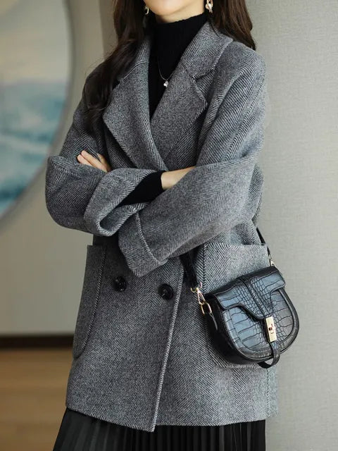 Manteau Femme Hiver Élégant avec Fermeture à Boutons