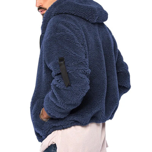 Veste Polaire Douillet Homme - Fleece Élégant avec Capuche, Fermeture Éclair & Poches Cachées - LuxeStyle