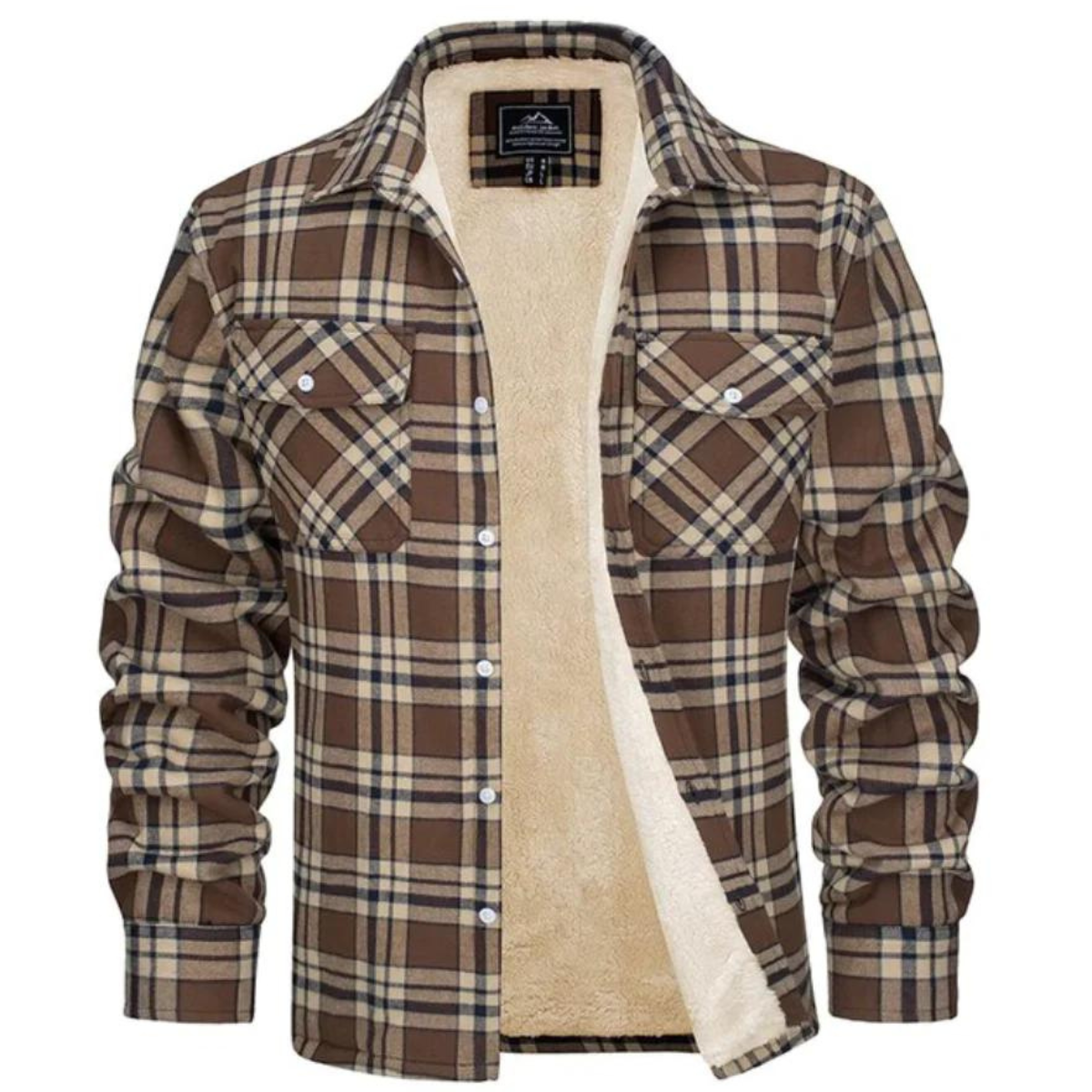 Gilet polaire épais à motifs écossais pour homme