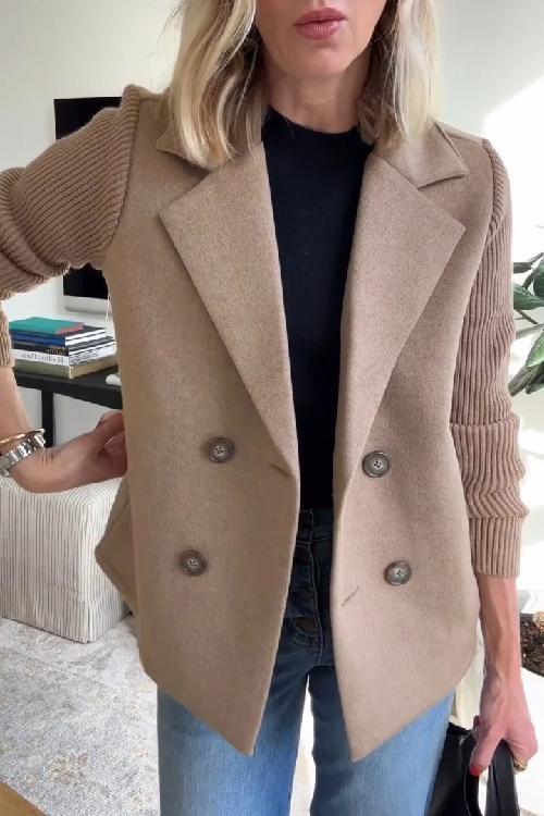 Veste Tricot Féminine Élégante - Blazer Col Revers avec Manches Longues - LuxeStyle