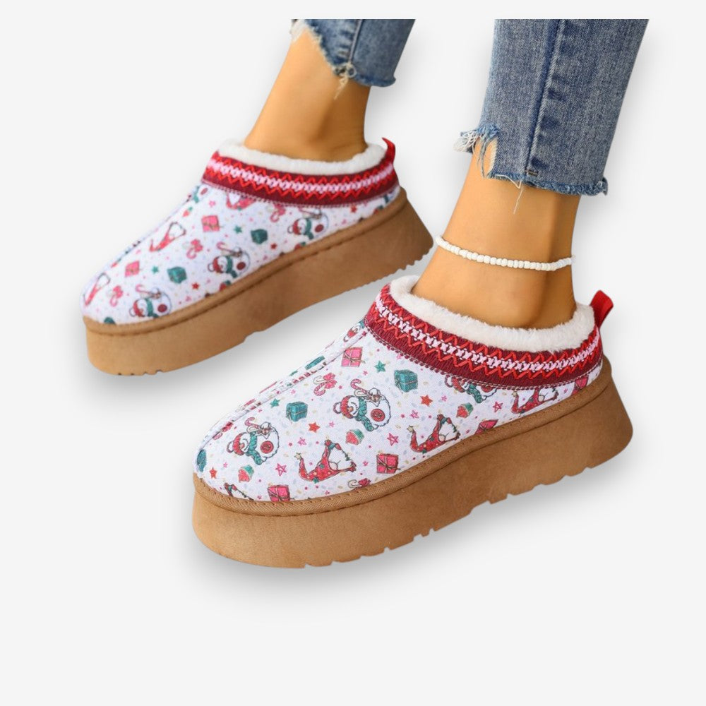 Chaussures Femmes à Bout Arrondi Semelle Plateforme Imprimé Floral
