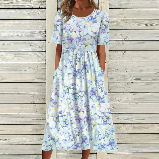Robe Été Florale avec Poches pour Femme - LuxeStyle