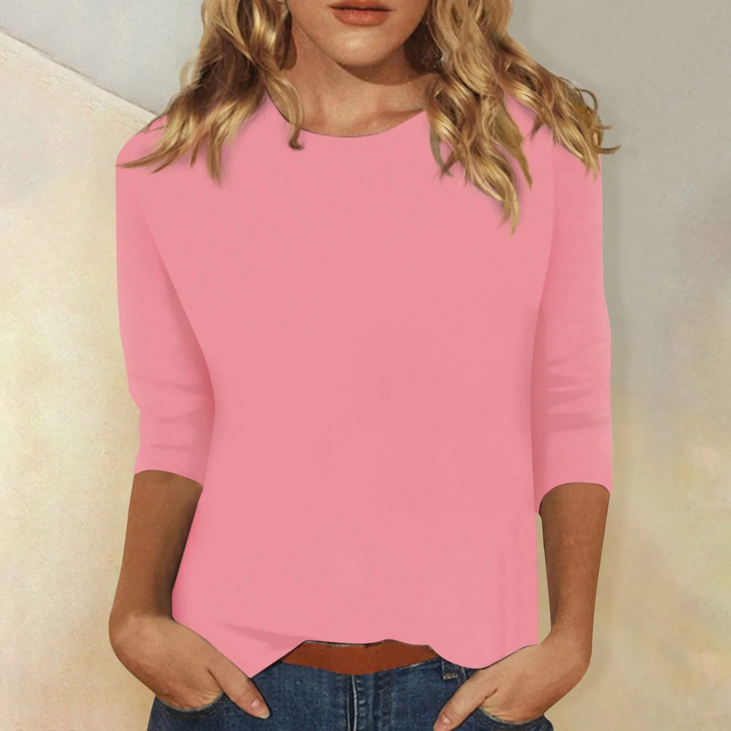 T-shirt Femme Manches Longues Col Rond Polyvalent - LuxeStyle