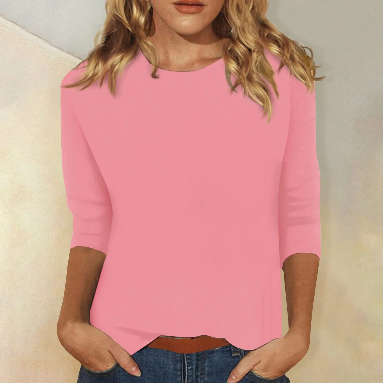 T-shirt Femme Manches Longues Col Rond Polyvalent - LuxeStyle