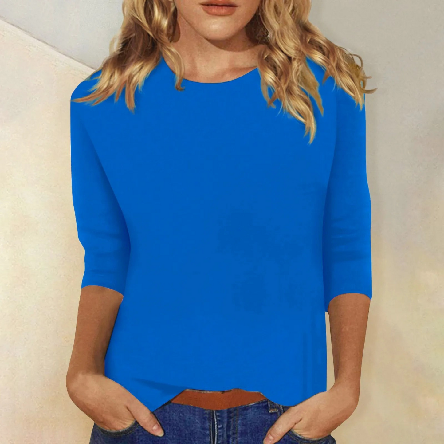 T-shirt Femme Manches Longues Col Rond Polyvalent