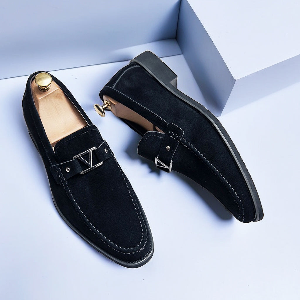Chaussures Décontractées en Cuir Marine pour Homme