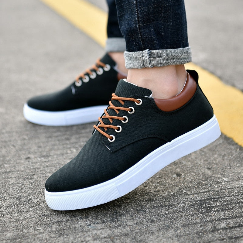 Baskets Décontractées À Lacets Pour Homme | Semelle Blanche
