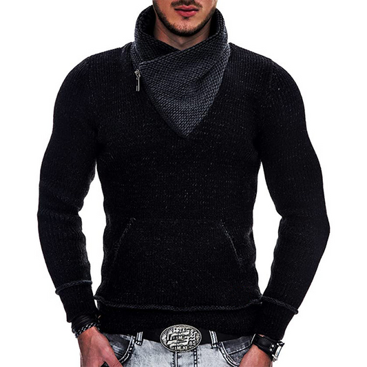 Pull Col Zippé Élégant Pour Homme - LuxeStyle