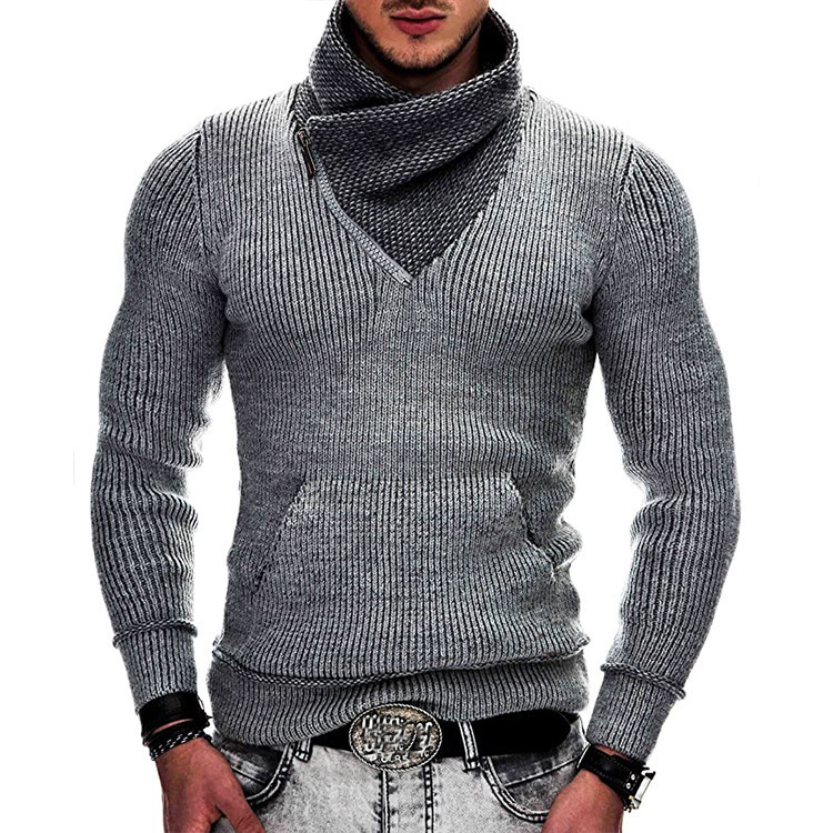 Pull Col Zippé Élégant Pour Homme