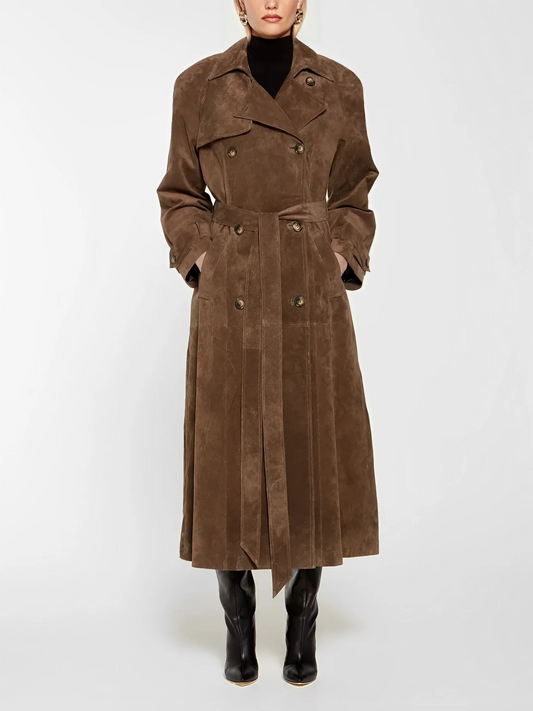 Manteau Long Élégant avec Ceinture pour Femmes - LuxeStyle
