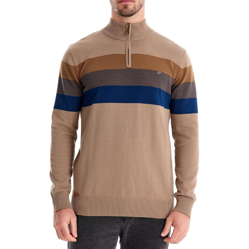 Doudoune Homme à Rayures – Veste Hiver Élégante & Chaude en Laine Mélangée
