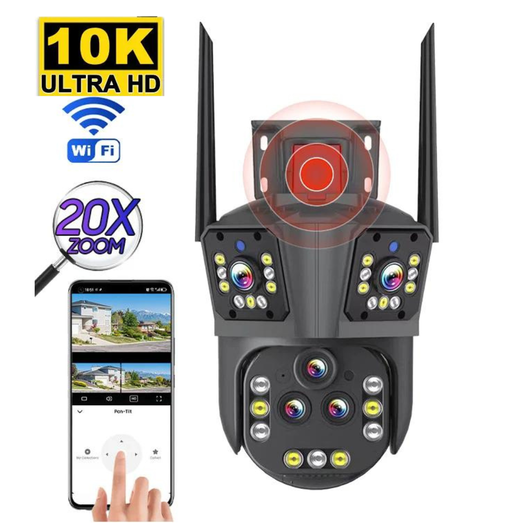 Caméra Surveillance Wi-Fi 4K HD avec Zoom Éloigné - LuxeStyle